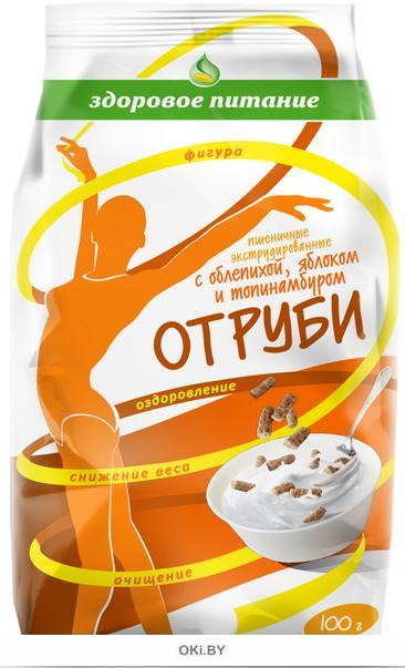 ОТРУБИ ПШЕНИЧНЫЕ ЭКСТРУДИРОВАННЫЕ С ОБЛЕПИХОЙ, ЯБЛОКОМ, ТОПИНАМБУРОМ 100 ГР - фото