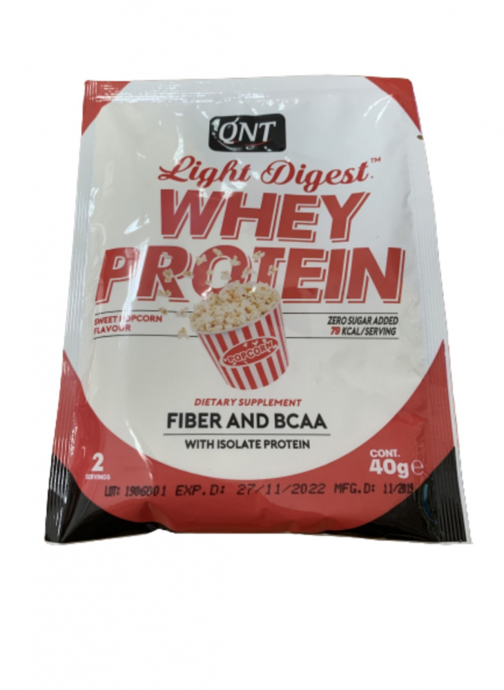 ПРОТЕИН WHEY LIGHT DIGEST, QNT СО ВКУСОМ ПОПКОРН 40г - фото