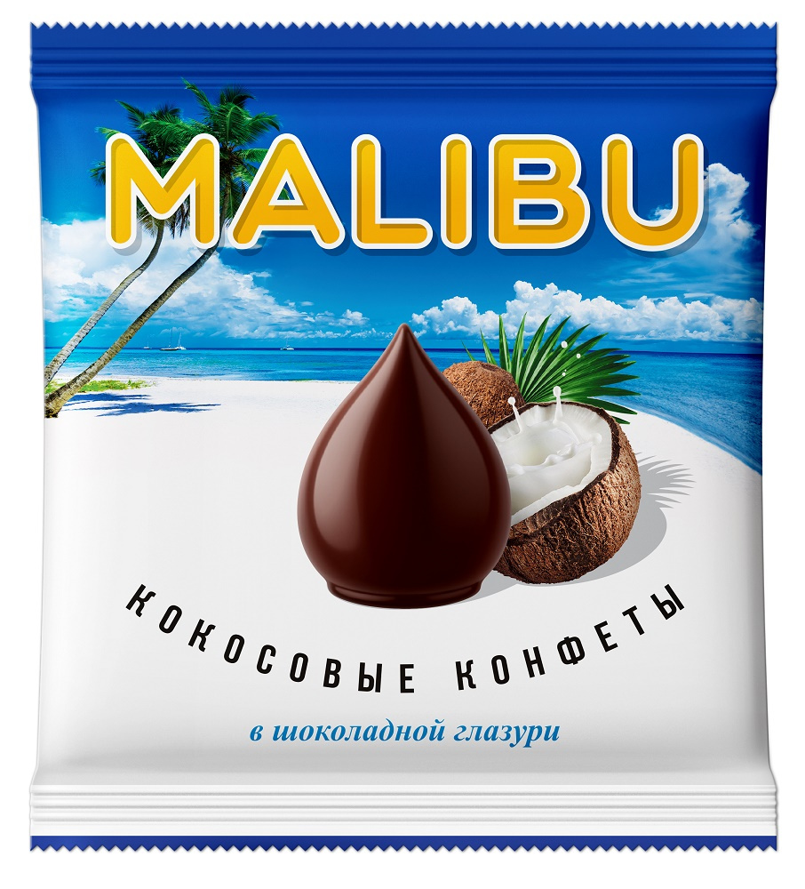 Конфеты, MALIBU в шоколадной глазури, 140г - фото