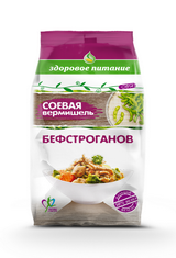 Соевая вермишель (бефстроганов) для диетического профилактического и диабетического питания, 100г - фото