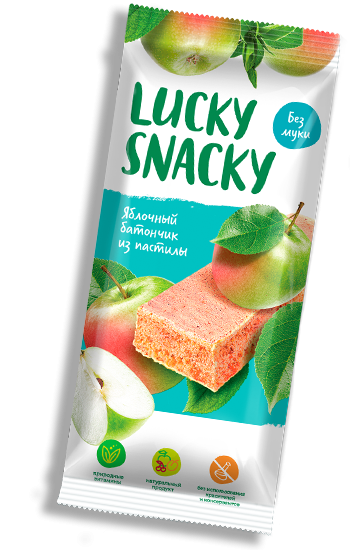 Батончик из пастилы яблочный LUCKYSNACKY (30 г) - фото