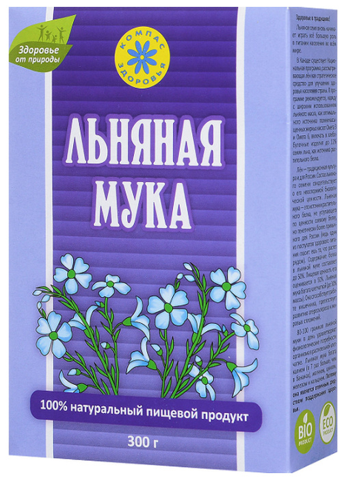 МУКА КОМПАС ЗДОРОВЬЯ Льняная 300г - фото