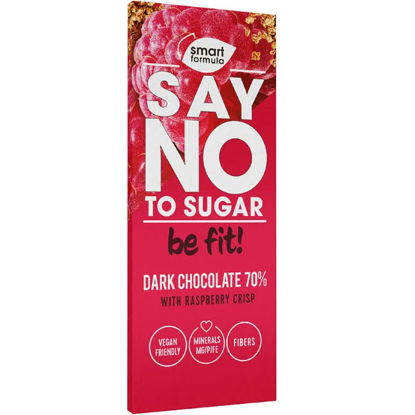Шоколад Smart Formula Dark Dark with raspberry crisp, 90 г - фото