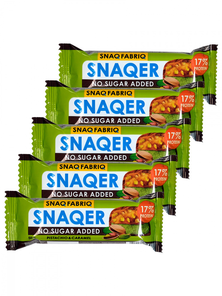 Протеиновый Батончик в шоколаде Фисташка и карамель Bombbar Snaq Fabriq - SNAQER (50г) - фото