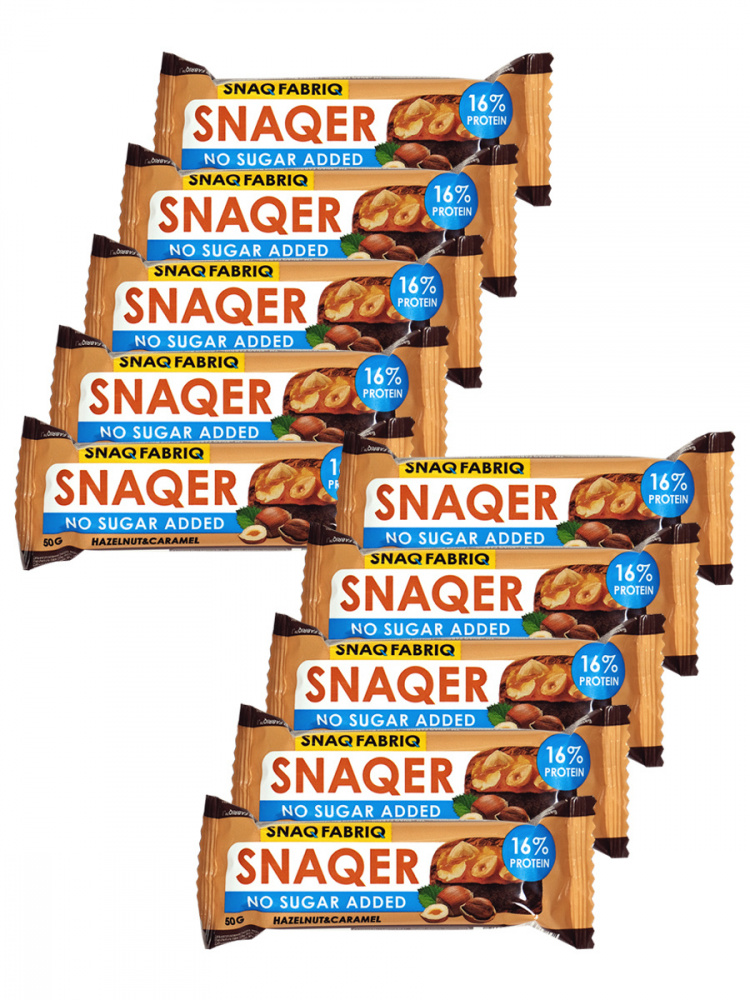 Протеиновый Батончик в шоколаде Фундук и карамель Bombbar Snaq Fabriq - SNAQER (50г) - фото