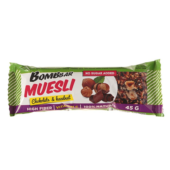 Батончик-мюсли «Bombbar Muesli» фундук, 45 г - фото