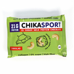 Шоколад с кешью протеиновый молочный , ChikaLab, 100 г
