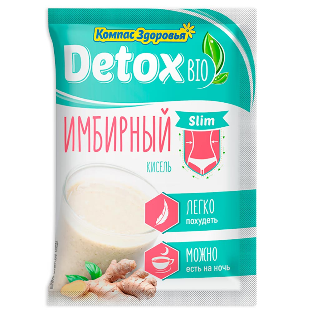 КОМПАС ЗДОРОВЬЯ Кисель льняной заварной имбирный Detox 25г - фото