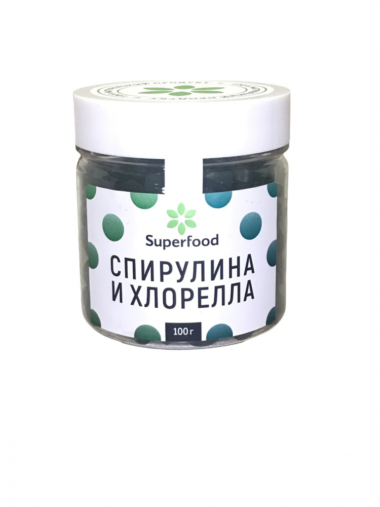 Спирулина и Хлорелла в таблетках Superfood,100г - фото