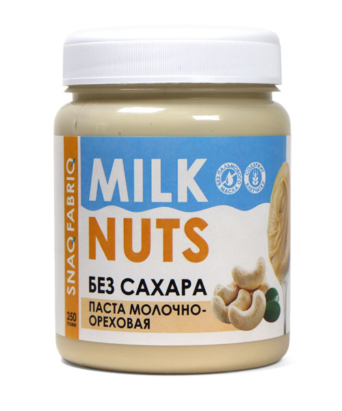 Паста молочно-ореховая без сахара SNAQ FABRIQ Milk Nuts 250г - фото